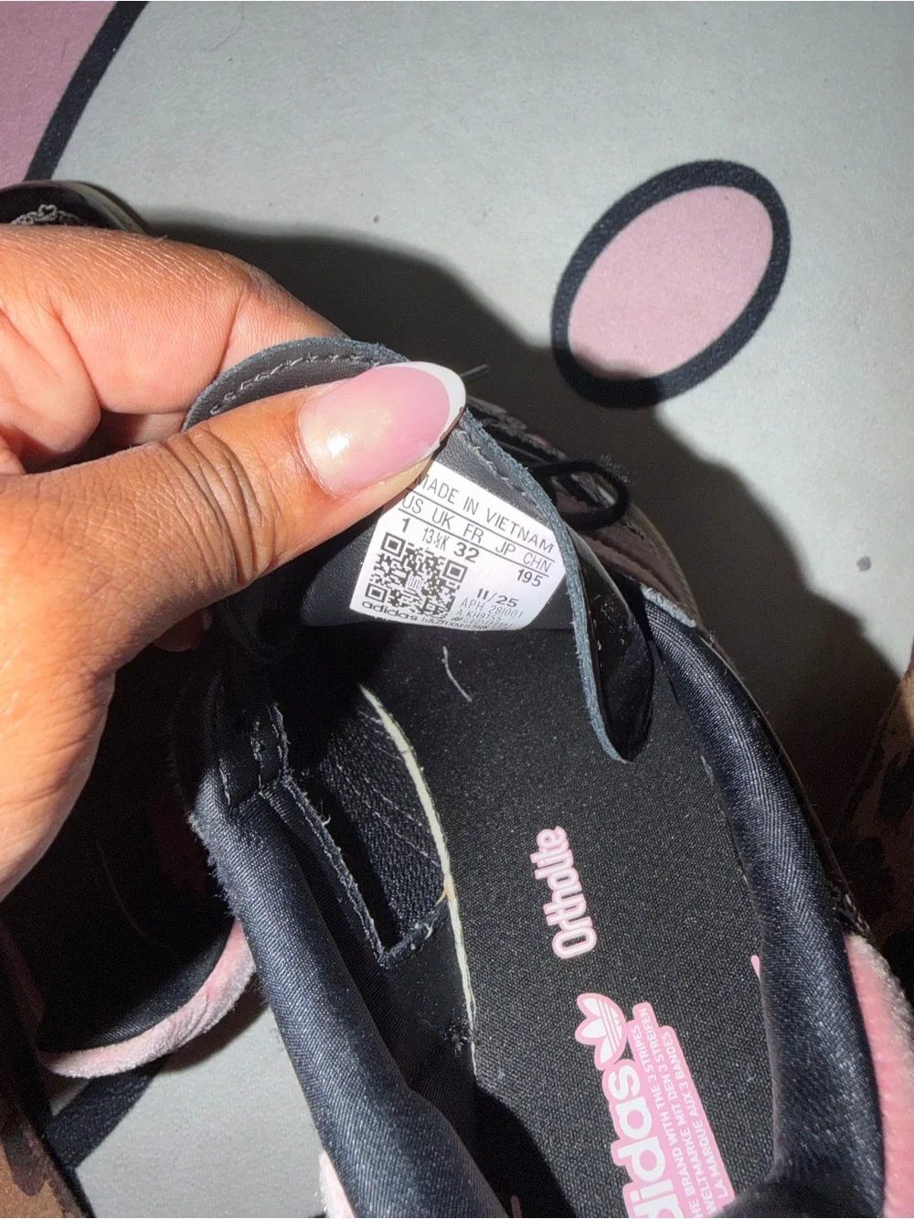 adidas Kids Black and Pink Low-Top Sneakers